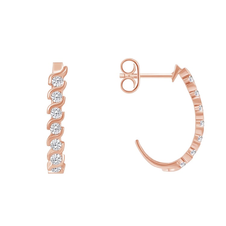 Zlaté diamantové kruhové náušnice 58819