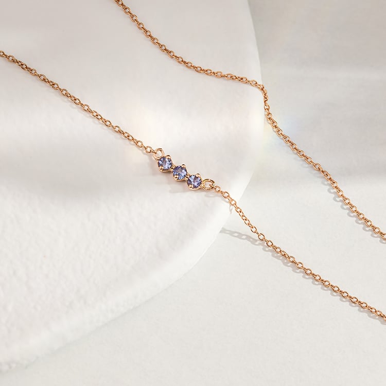 Minimalistický náhrdelník s tanzanitmi Mina 156737
