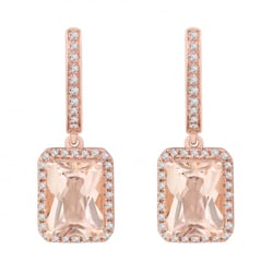 Morganitové náušnice zo zlata s diamantmi Clarita