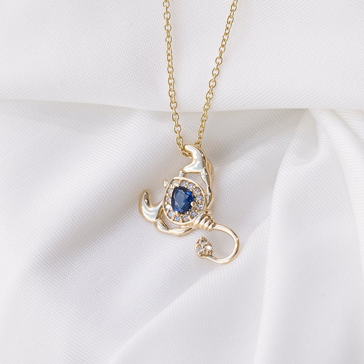 Zlatý prívesok v znamení Škorpióna so zafírom a diamantmi Scorpio 122793