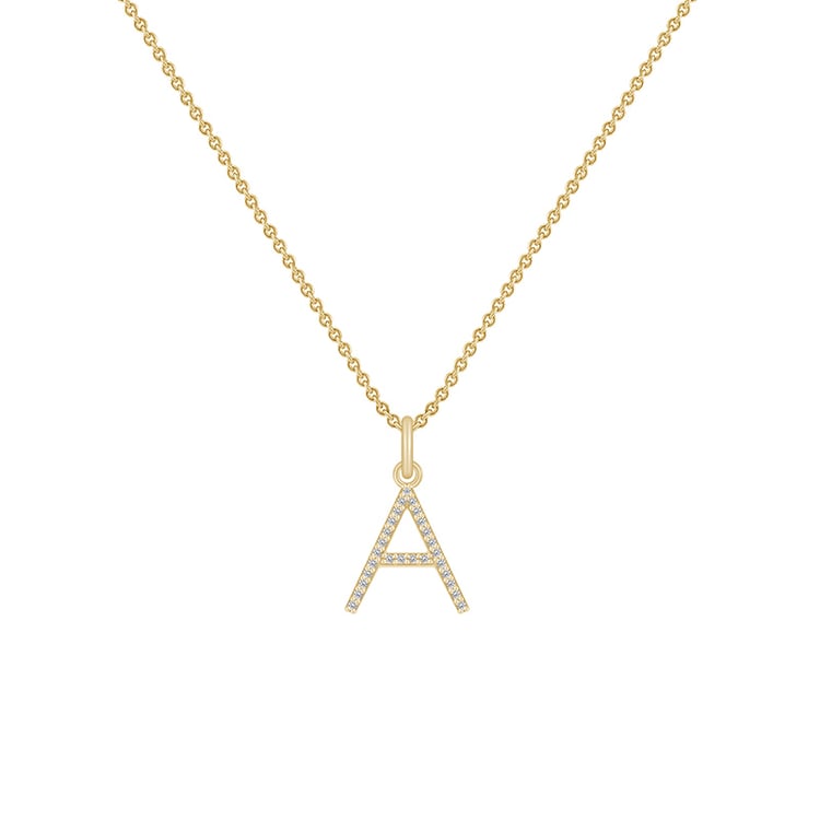 Personalizovaný prívesok so syntetickými diamantmi zo žltého zlata