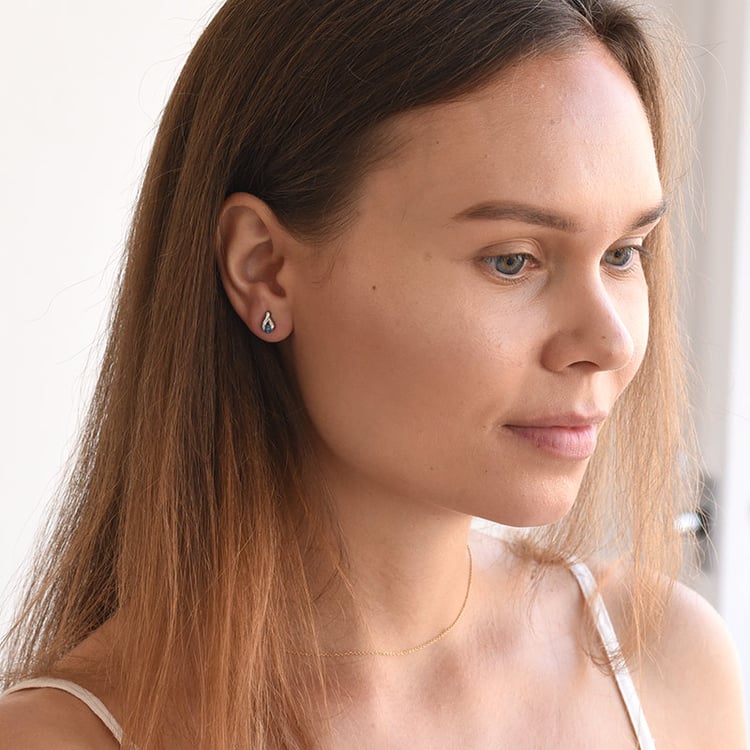 Platinový set minimalistických šperkov s modrými diamantmi Hinto 147017