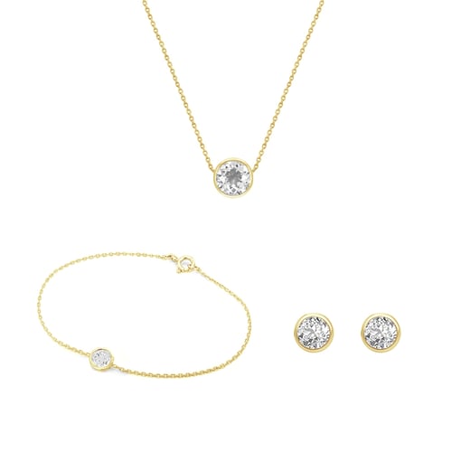 Minimalistickt zlatt set šperkov s lab-grown diamantmi Yanis