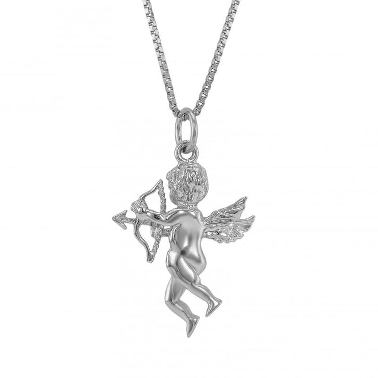 Strieborný náhrdelník v tvare anjela Amor