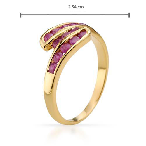 Strieborný pozlátený prsteň s rubínmi Dannie 53287