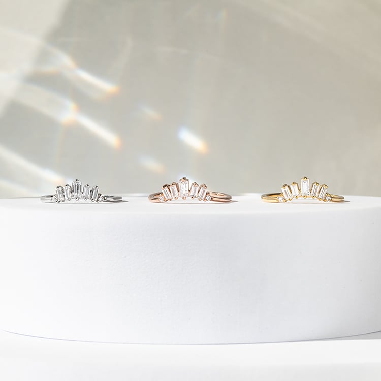 Vykrojený prsteň s baguette lab-grown diamantmi Jevon 141477