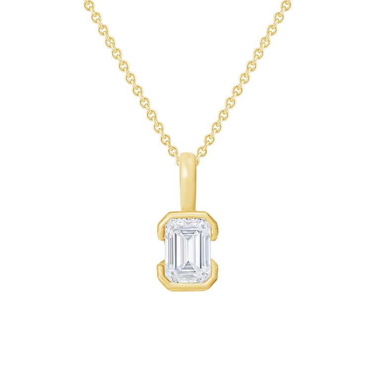 Minimalistický prívesok zo zlata s lab-grown emeraldom Lias