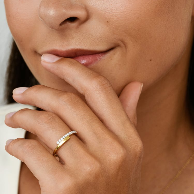 Zlatý prsteň s lab-grown diamantmi Miley 163557