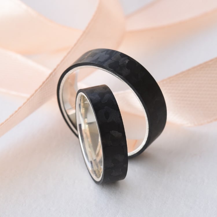 Snubné karbonové prstene ze zlata 77492