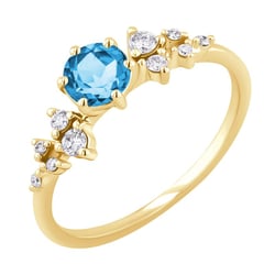 Zásnubný prsteň so švajčiarskym topazom a diamantmi Olha