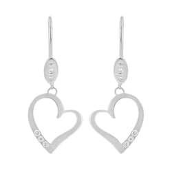 Zlaté visiace náušnice v tvare srdca s diamantmi Sahar