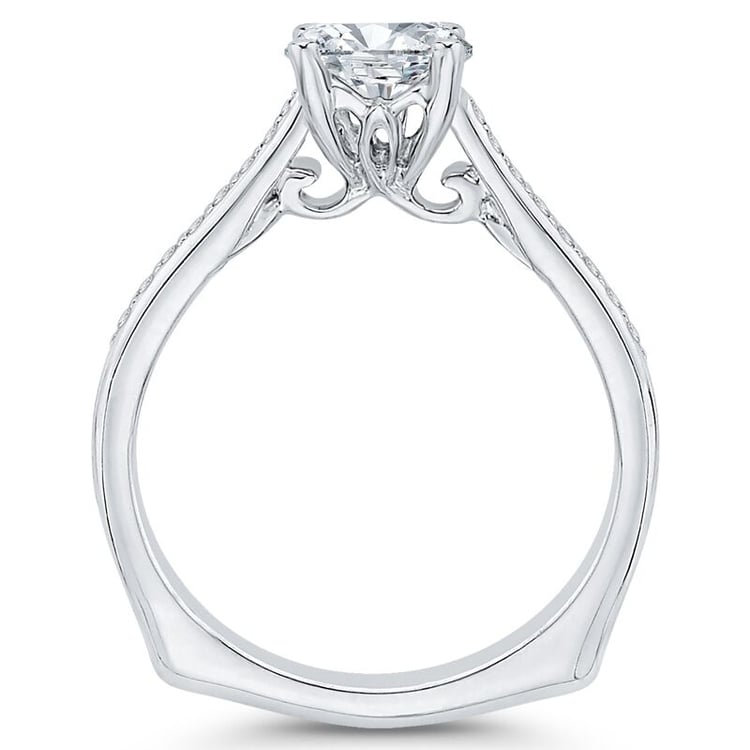 Zlatý zásnubný prsteň s emerald moissanitom 66251