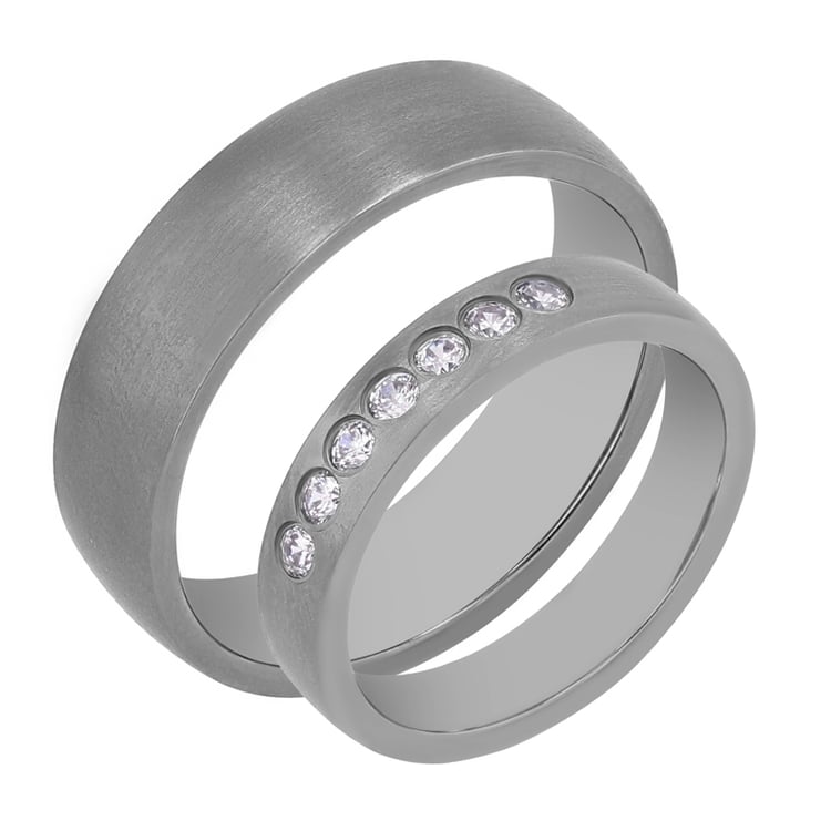 Titanové snubné prstene s diamantmi Emir