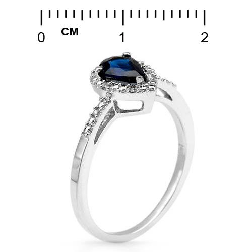 Zafírový prsteň z bieleho zlata s diamantmi Kaja 54541