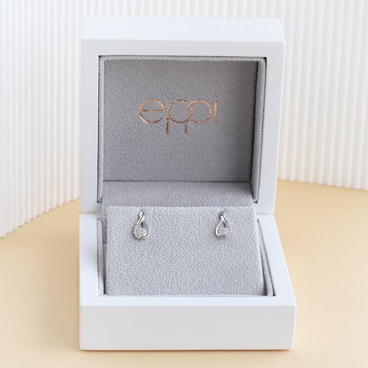 Náušnice v tvare kvapky s diamantmi 96193