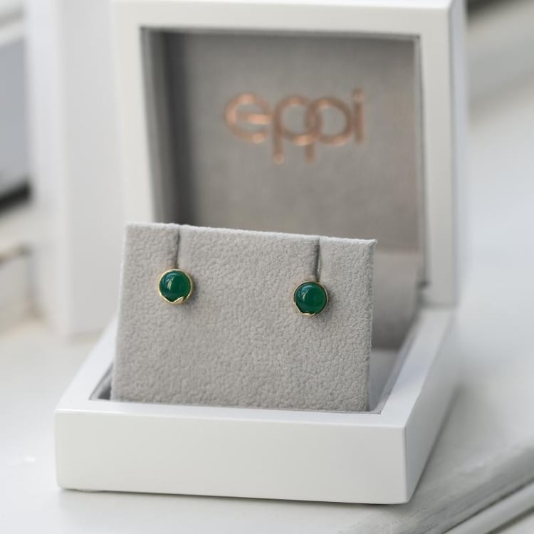 Náušnice s cabochon ónyxmi 50052