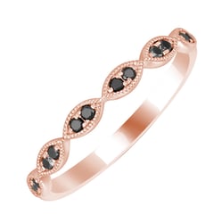 Nežný eternity prsteň zo zlata s čiernymi diamantmi Jelani