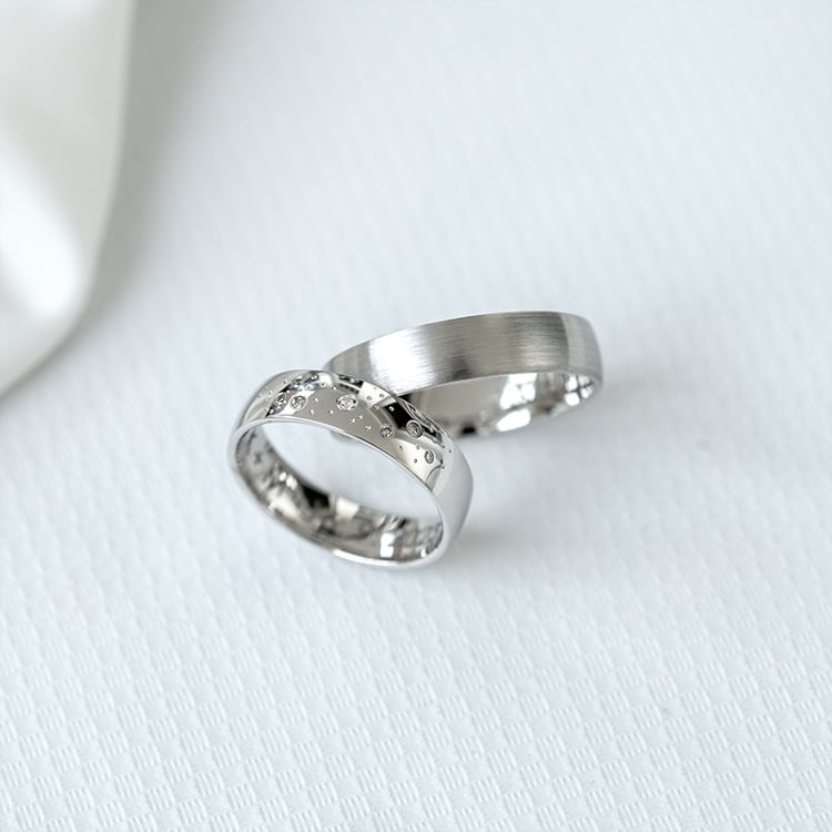 Platinové svadobné obrúčky s diamantmi Berdy 125645