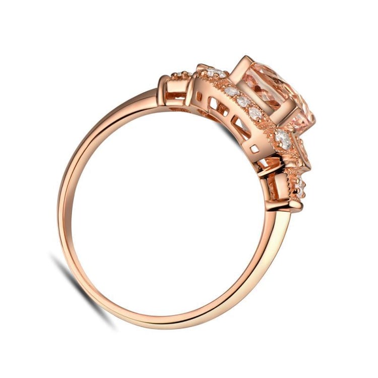 Zlatý morganitový prsteň 8548