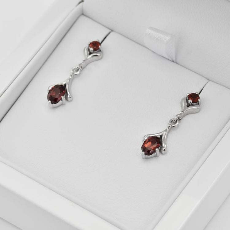 Náušnice s granátmi 32539