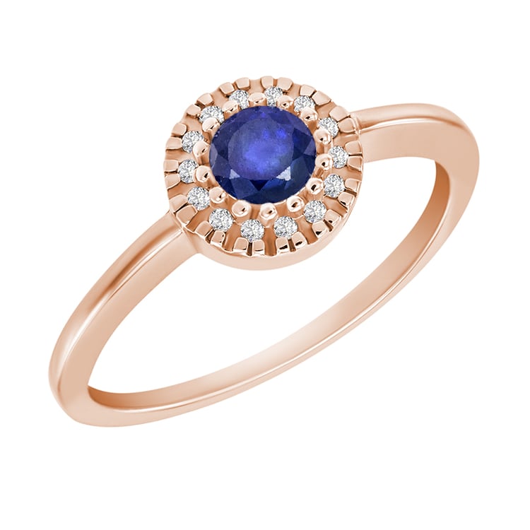 Zlatý prsteň s centrálnym zafírom 24458