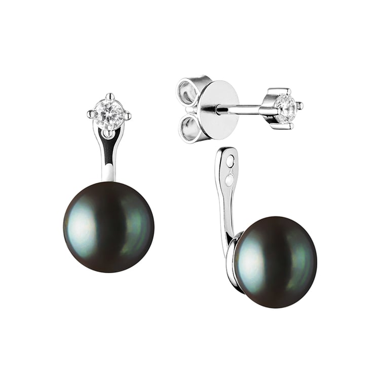 Náušnice s čiernymi perlami