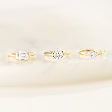 Zásnubný prsteň s half-bezel emerald diamantom Pompeia