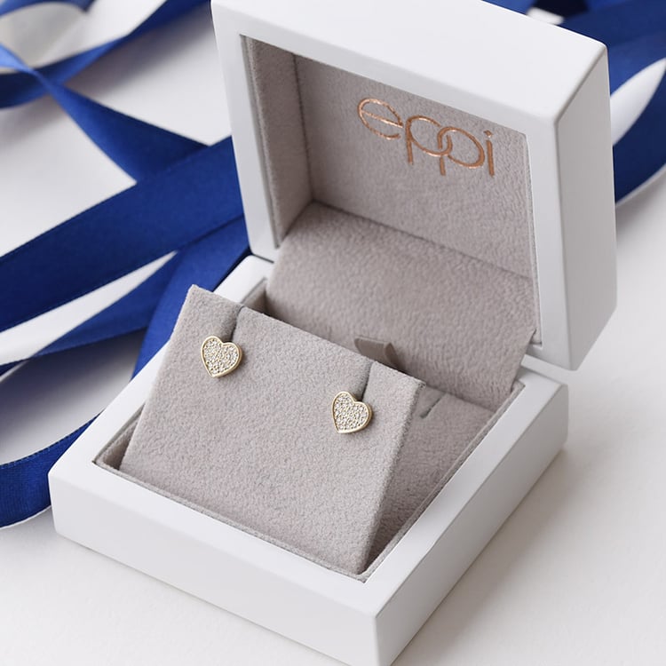 Náušnice v tvare srdca s diamantmi 90143