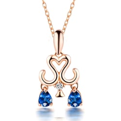 Prívesok v znamení Váh so zafírmi a diamantom Libra