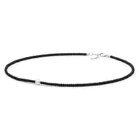 Strieborný náhrdelník s perlou a spinelovými korálkami Rico