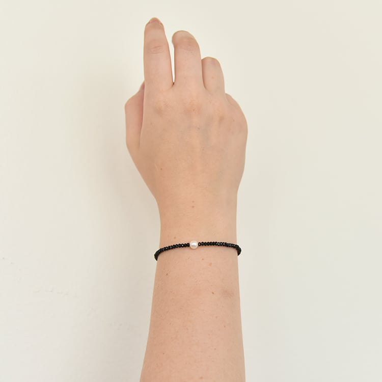 Strieborná kolekcia šperkov s perlami a spinelovými korálkami Ifan 109224