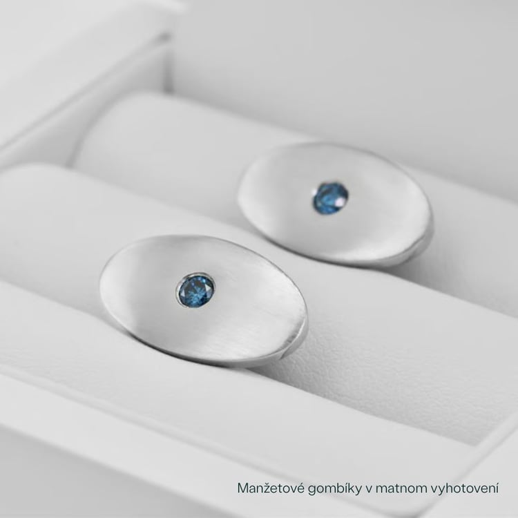 Zlaté manžetové gombíky s modrými diamantmi Adiel 165397