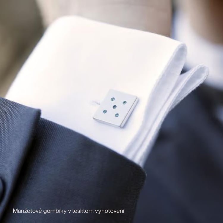 Manžetové gombíky z platiny s modrými diamantmi Abrami 165828