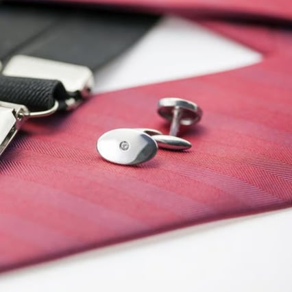 Strieborné manžetové gombíky s diamantmi Adiel