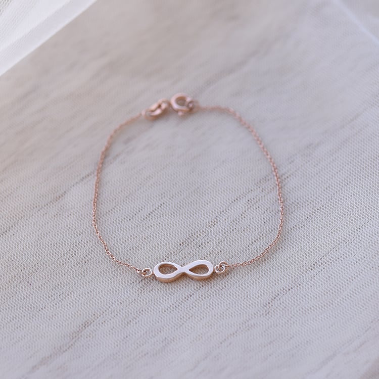 Náramok s motívom nekonečna z ružového zlata 62349