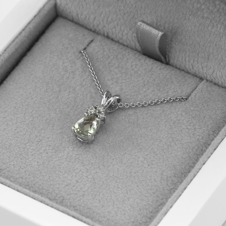 Zlatý náhrdelník so slzou a diamantmi 50629