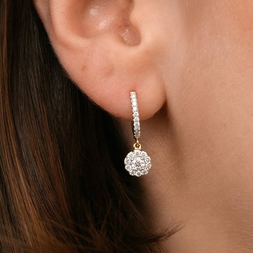 Strieborné kruhové náušnice s 0.09ct lab-grown diamantom Namita
