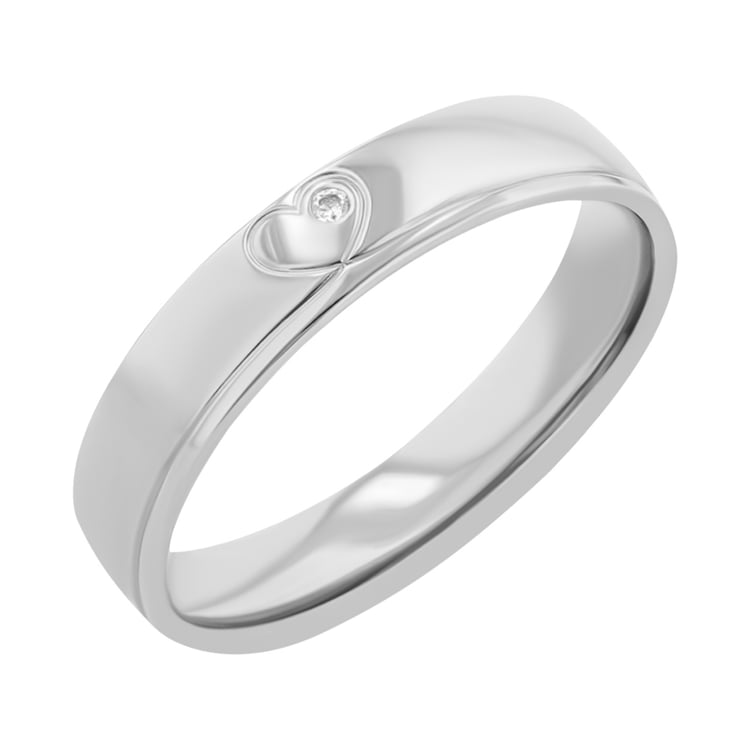 Svadobné obrúčky zo zlata so srdcom a diamantom Amani 117778