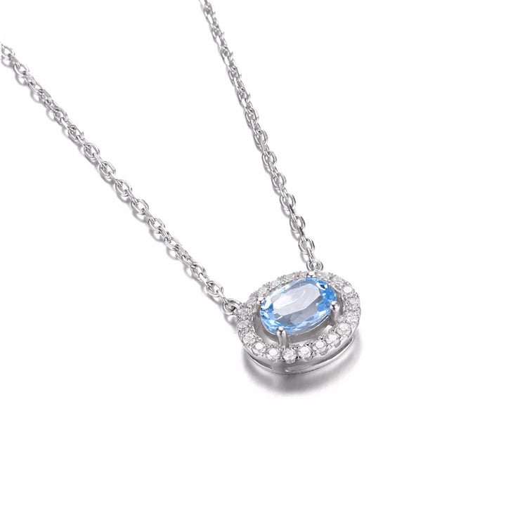 Strieborný náhrdelník s topásom 18838