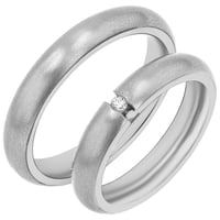 Polokruhové titánové snubné prstene s diamantom Edva