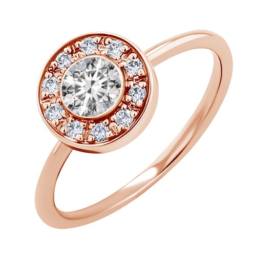 Lab-grown diamanty v halo zásnubnom prsteni Aiva
