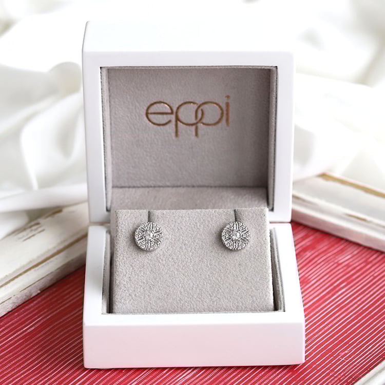 Diamantové náušnice z bieleho zlata 85798