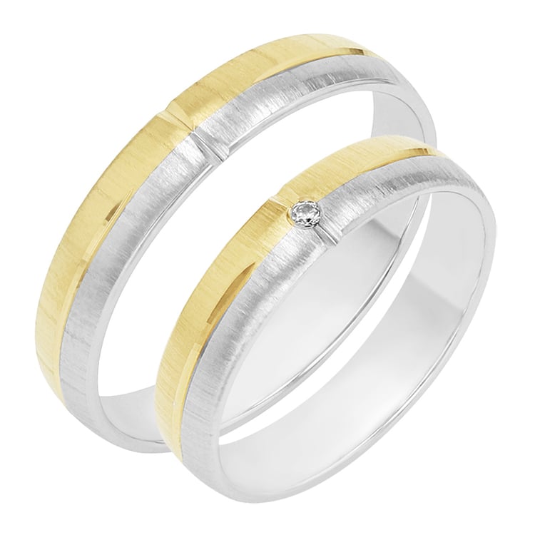 Matné snubné prstene s diamantmi