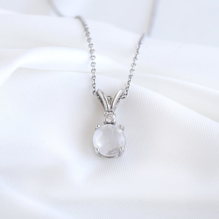 Prívesok s mesačným kameňom a diamantom 80520