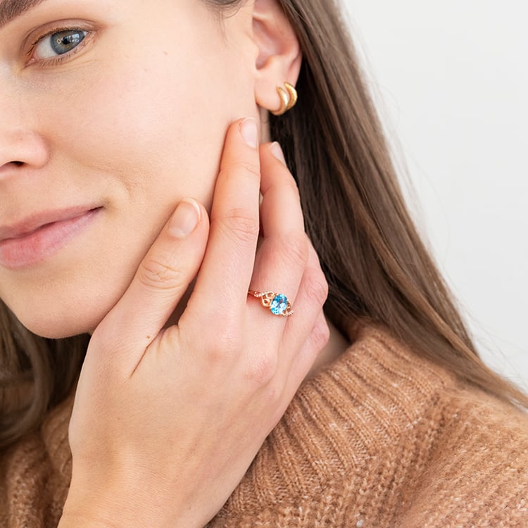 Zlatý prsteň so švajčiarskym topásom a diamantmi Chlorys 116048