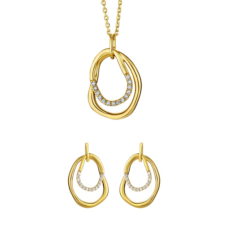 Pozlatený set šperkov so zirkónmi Zavala