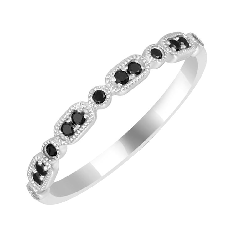 Zlatý eternity prsteň s čiernymi diamantmi