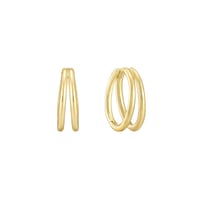 Dvojité kruhové náušnice zo striebra Kacie