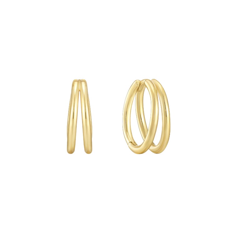 Dvojité kruhové náušnice zo striebra Kacie