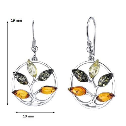 Náušnice s jantármi 12593